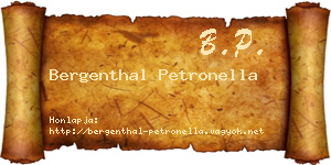 Bergenthal Petronella névjegykártya
